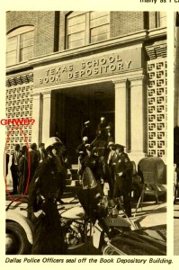 Dallas Police Officers seal off the Book Depository Building